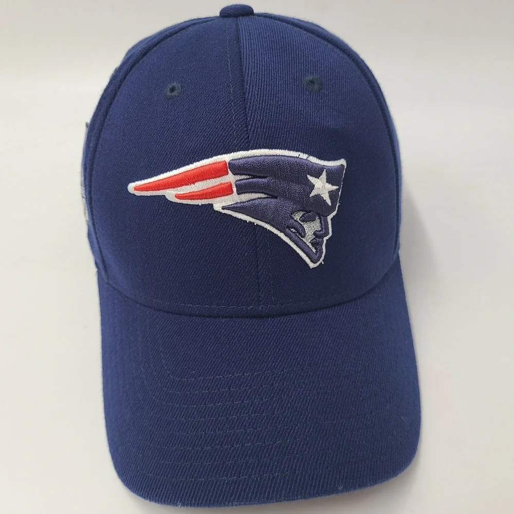 New England Patriots Hat Fitted S-M Reebok Blue NFL Super Bowl XLVI Patch Men